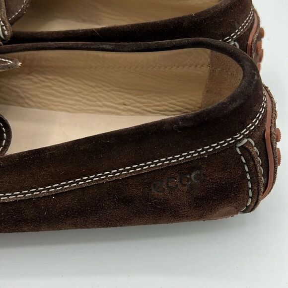 ECCO Brown Suede Casual Penny Loafers Size 44/10-10.5 Slip On Comfort Shoes B16B main image 5
